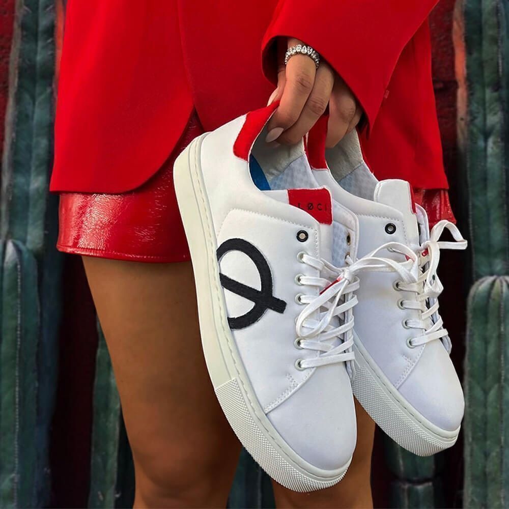 LOCI ELEVEN TRAINER OCEAN: WHITE/RED/NAVY size EU39  US 8 women  NWOT$170